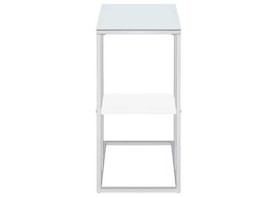 Daisy 1-shelf Accent Table Chrome and White,Coaster Furniture