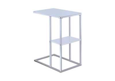 Image for 1-shelf Accent Table Chrome and White