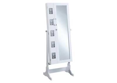 Image for Jewelry Cheval Mirror with Picture Frames White
