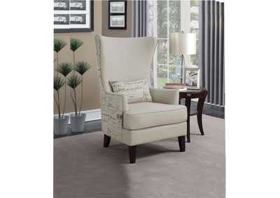 Pippin Curved Arm High Back Accent Chair Cream