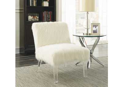 Clear Contemporary White Accent Chair,Coaster Furniture