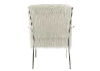 Faux Sheepskin Upholstered Accent Chair with Metal Arm White,Coaster Furniture