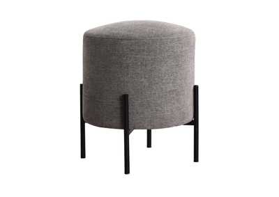 Image for Round Upholstered Ottoman with Metal Legs