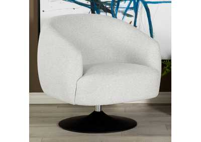 Image for Dave Upholstered Swivel Accent Chair Beige and Matte Black