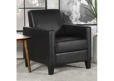 Image for Julio Upholstered Accent Chair with Track Arms Black