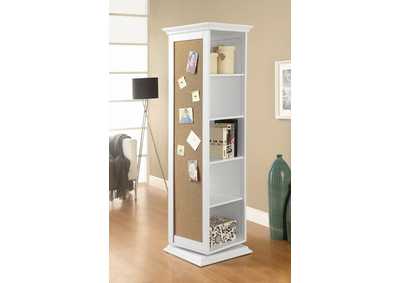 Image for Robinsons Swivel Accent Cabinet with Cork Board White