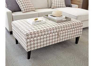 Image for McLoughlin Upholstered Storage Ottoman Beige and White
