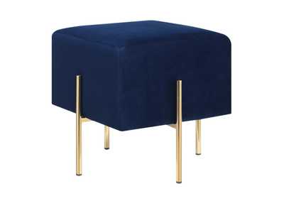 Square Upholstered Ottoman Blue