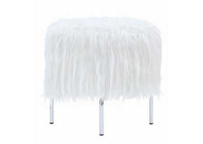Faux Sheepskin Square Ottoman White,Coaster Furniture