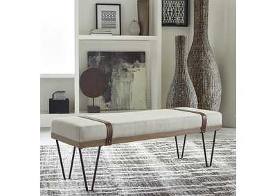Image for Austin Upholstered Bench Beige and Black