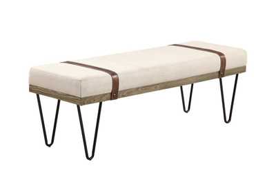 Image for Austin Upholstered Bench Beige and Black