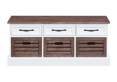 Alma 3-drawer Storage Bench Weathered Brown and White,Coaster Furniture