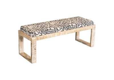 Image for Aiden Sled Leg Upholstered Accent Bench Black And White