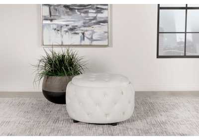 Image for Angelina Tufted Storage Round Ottoman Pearl