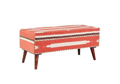 Image for Noah Upholstered Storage Bench Orange And Beige