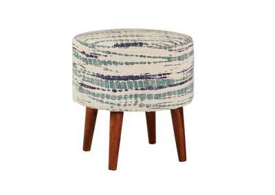 Image for Round Accent Stool Blue and White