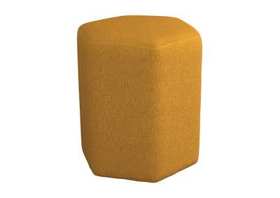 Image for Hexagonal Upholstered Stool Yellow