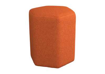 Image for Hexagonal Upholstered Stool Orange