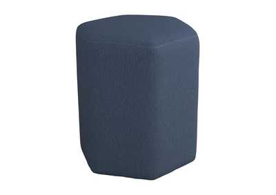 Image for Hexagonal Upholstered Stool Blue