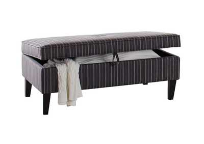 Image for Rectangular Upholstered Storage Ottoman Black and White