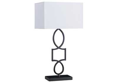 Leorio Rectangular Shade Table Lamp White and Black