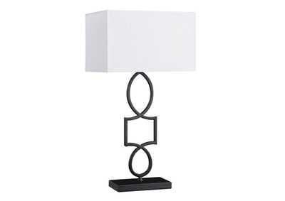 Image for Rectangular Shade Table Lamp White And Black