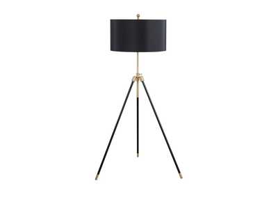 Image for Zabka Tripod Floor Lamp Black and Gold