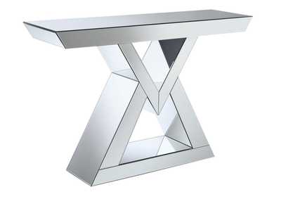 Image for Silver Contemporary Mirrored Console Table