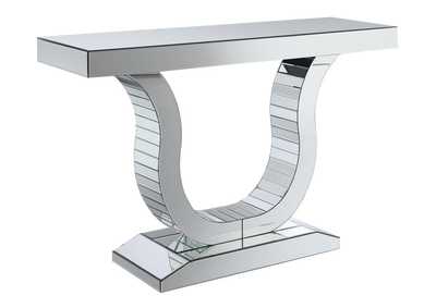 Silver Contemporary Mirrored Console Table