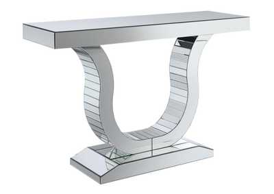 Saanvi Console Table with U - shaped Base Clear Mirror