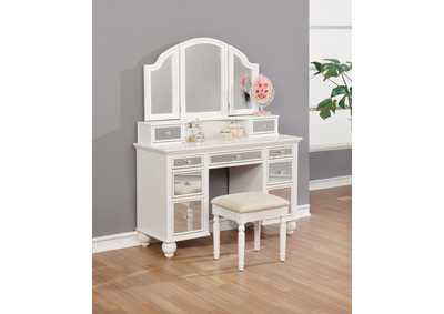 Image for Reinhart 2-piece Vanity Set White and Beige