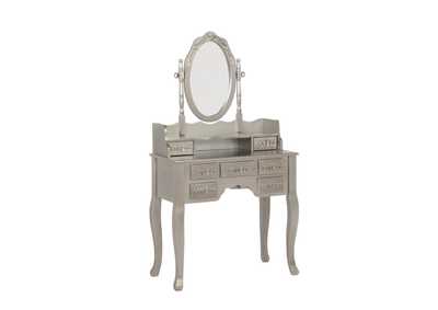 Image for 2-Piece Vanity Set Metallic Silver And White