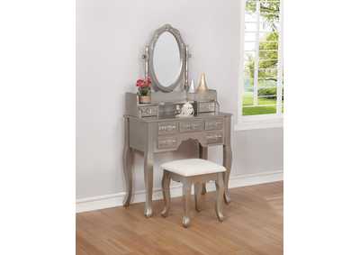 2-Piece Vanity Set Metallic Silver And White,Coaster Furniture