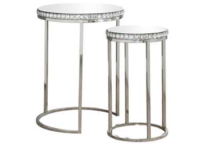 Addison 2-piece Round Nesting Table Silver