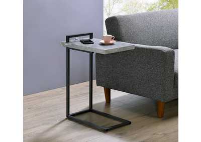 Image for Maxwell C-shaped Accent Table Cement and Gunmetal