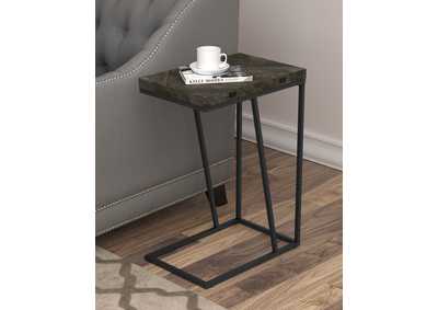 Carly Expandable Chevron Rectangular Accent Table Grey