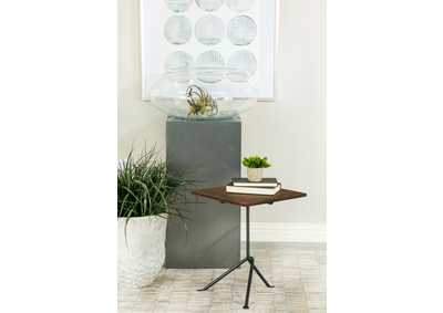 Image for Heitor Square Accent Table with Tripod Legs Dark Brown and Gunmetal