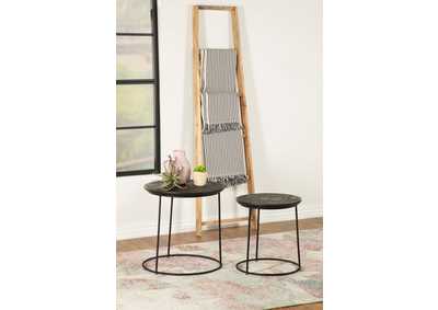 Loannis 2-piece Round Nesting Table Matte Black