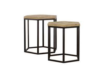 Image for Adger 2-piece Hexagon Nesting Tables Natural and Black