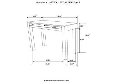 Image for Jamesia Rectangular 2-drawer Console Table Warm Chestnut