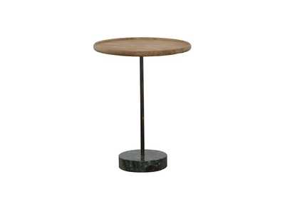 Ginevra Round Marble Base Accent Table Natural And Green