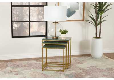 Caine 3-piece Nesting Table with Marble Top