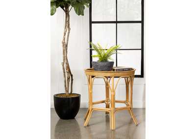 Image for Antonio Round Rattan Tray Top Accent Table Natural