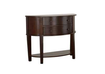 Diane 2-drawer Demilune Shape Console Table Cappuccino,Coaster Furniture
