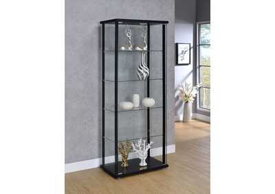 Image for Delphinium 5-shelf Glass Curio Cabinet Black and Clear