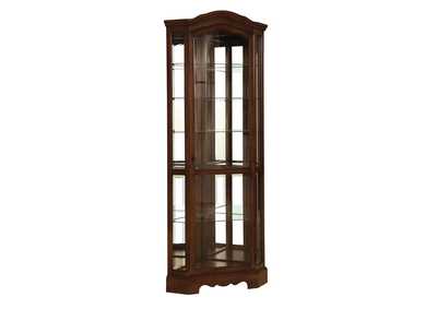 Image for Cedar Traditional Rich Brown Corner Curio Cabinet