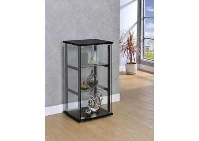 3-shelf Glass Curio Cabinet Black and Clear