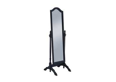 Image for Cabot Rectangular Cheval Mirror with Arched Top Black