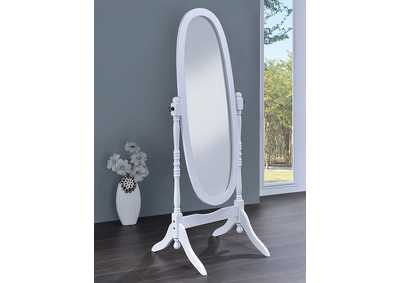 Image for Foyet Oval Cheval Mirror White