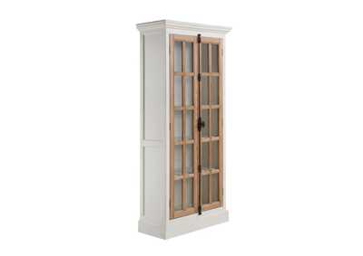 2-door Tall Cabinet Antique White and Brown